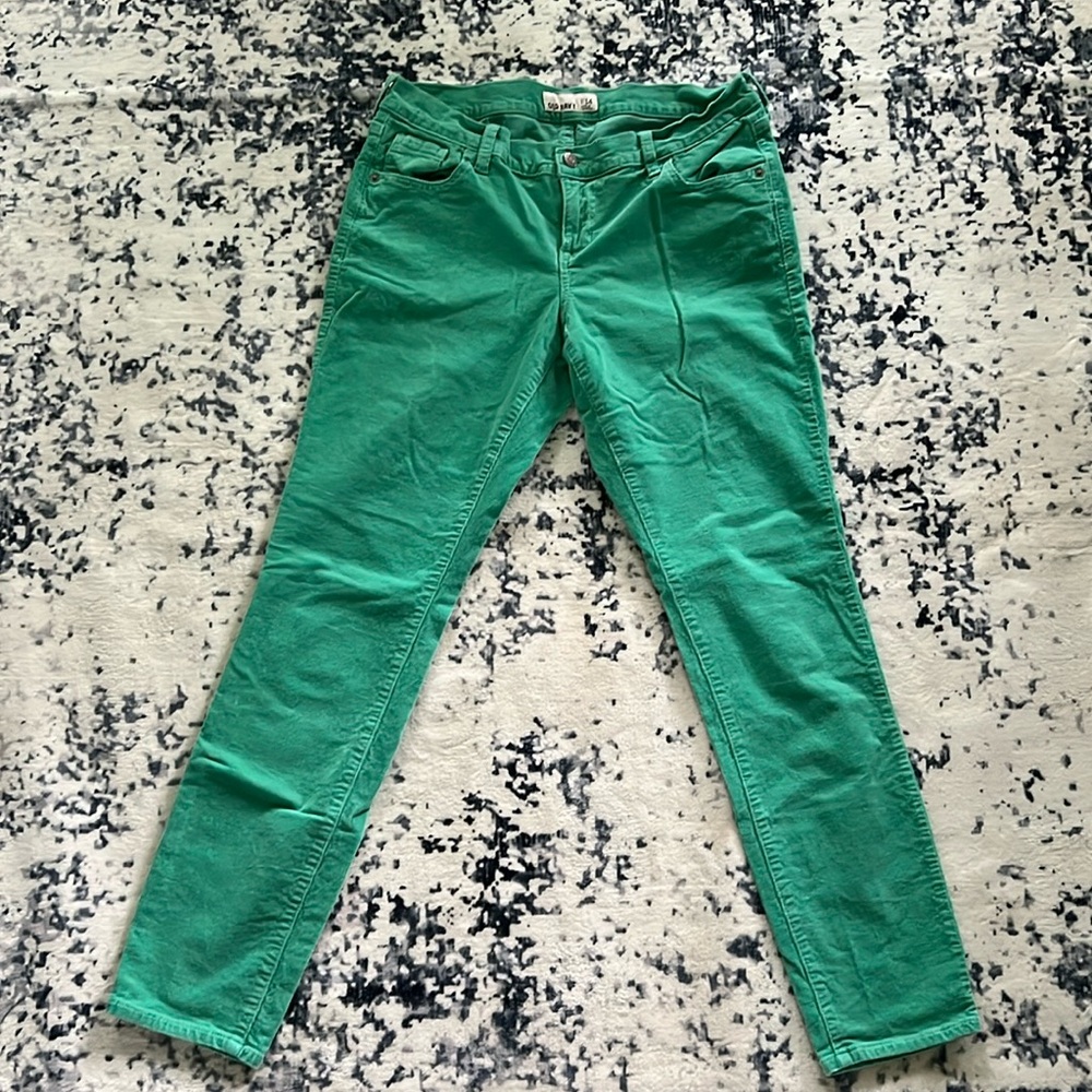 Green corduroy pants size 14 Old Navy